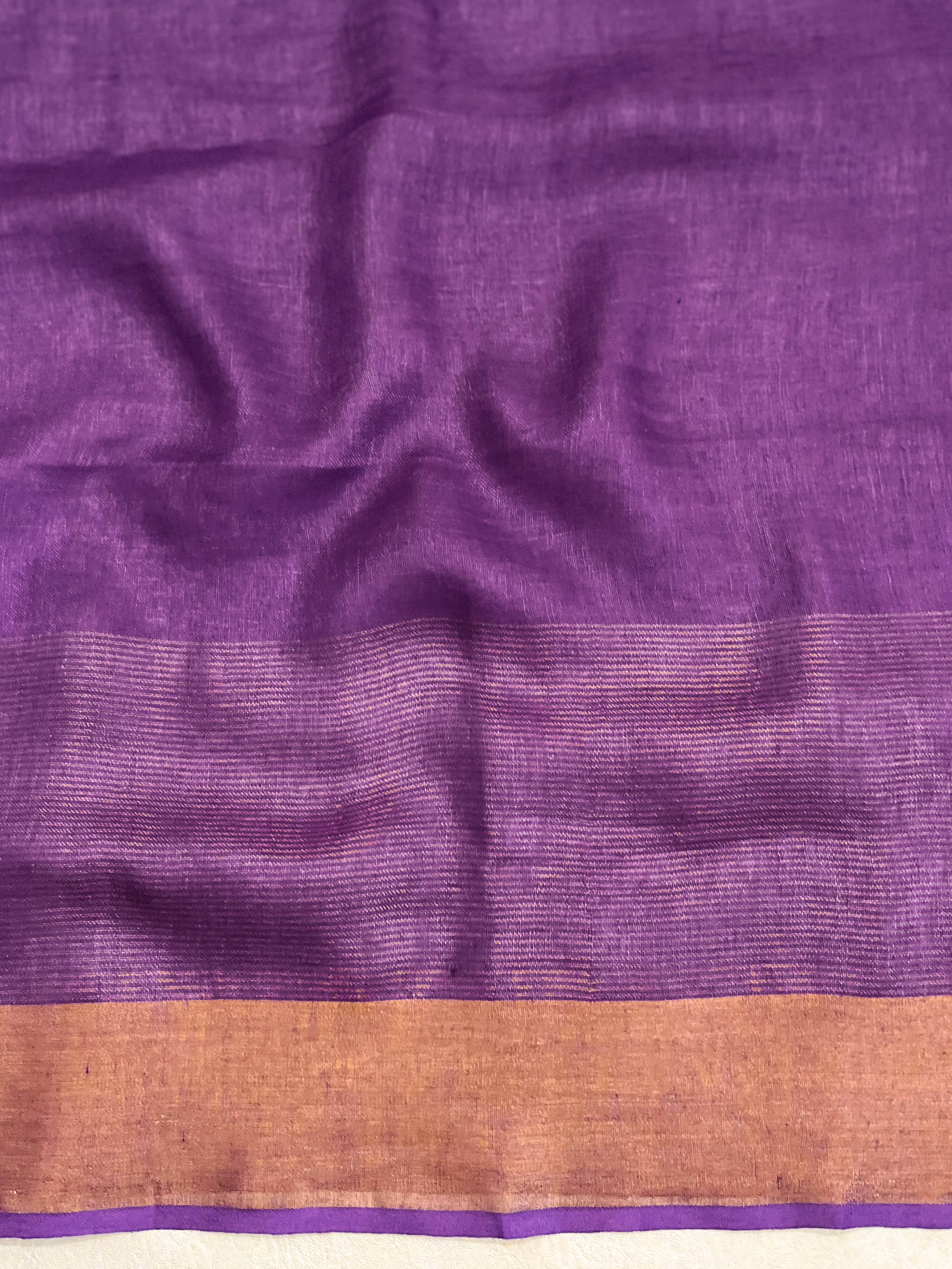 Banarasee Handloom Pure Linen Shine Saree-Multicolor