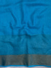 Banarasee Handloom Pure Linen Shine Saree-Multicolor