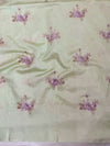 Banarasee Digital Printed Tissue Saree With Lace-Light Green