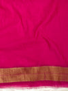 Banarasee Handwoven Semi Silk Saree With Zari Jaal Design & Border-Pink