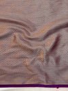 Banarasee Handwoven Semi Silk Saree With Zari Border-Violet