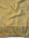 Banarasee Tissue Saree With Floral Weaving & Hand Embroidery Border-Gold