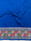 Banarasee Semi Georgette Saree With Resham Buti Design & Border-Cobalt Blue