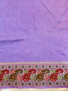 Banarasee Semi Muga Silk Saree With Resham & Zari Weaving-Pastel Purple