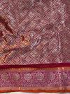 Banarasee Organza Mix Saree With Zari Jaal Design & Contrast Border-Yellow & Pink