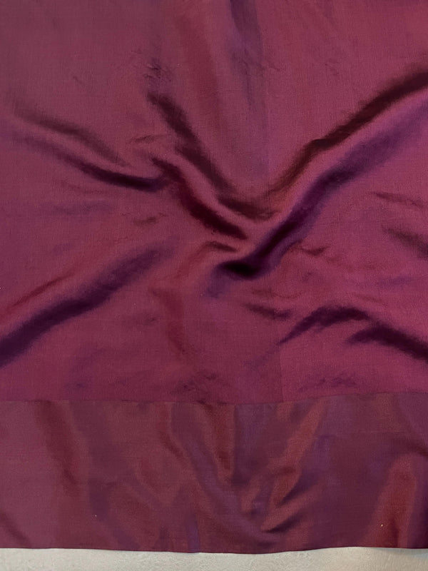 Banarasee Soft Tissue Saree With Stripes Design & Lace-Burgundy