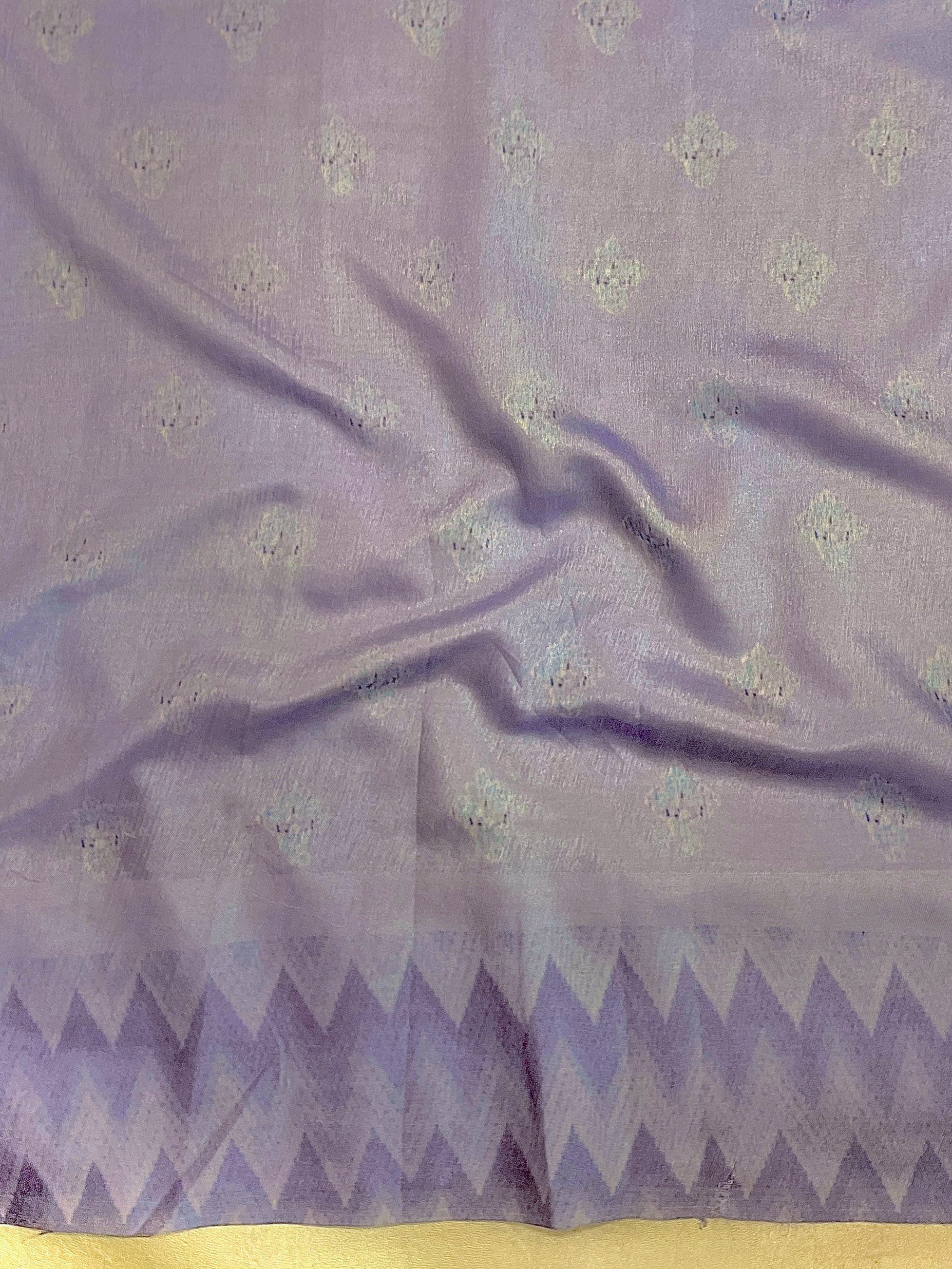 Banarasee Digital Printed Tissue Saree With Lace-Light Purple