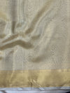 Banarasee Tissue Saree With Checks Design & Lace-Gold