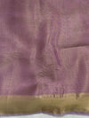 Banarasee Tissue Saree With Checks Design & Lace-Light Pink