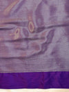 Banarasee Pure Chiniya Silk Saree With Zari Buti Work & Satin Border-Violet