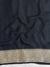 Banarasee Pure Chiffon Saree With Gold Zari & Resham Jaal Work-Multicolor