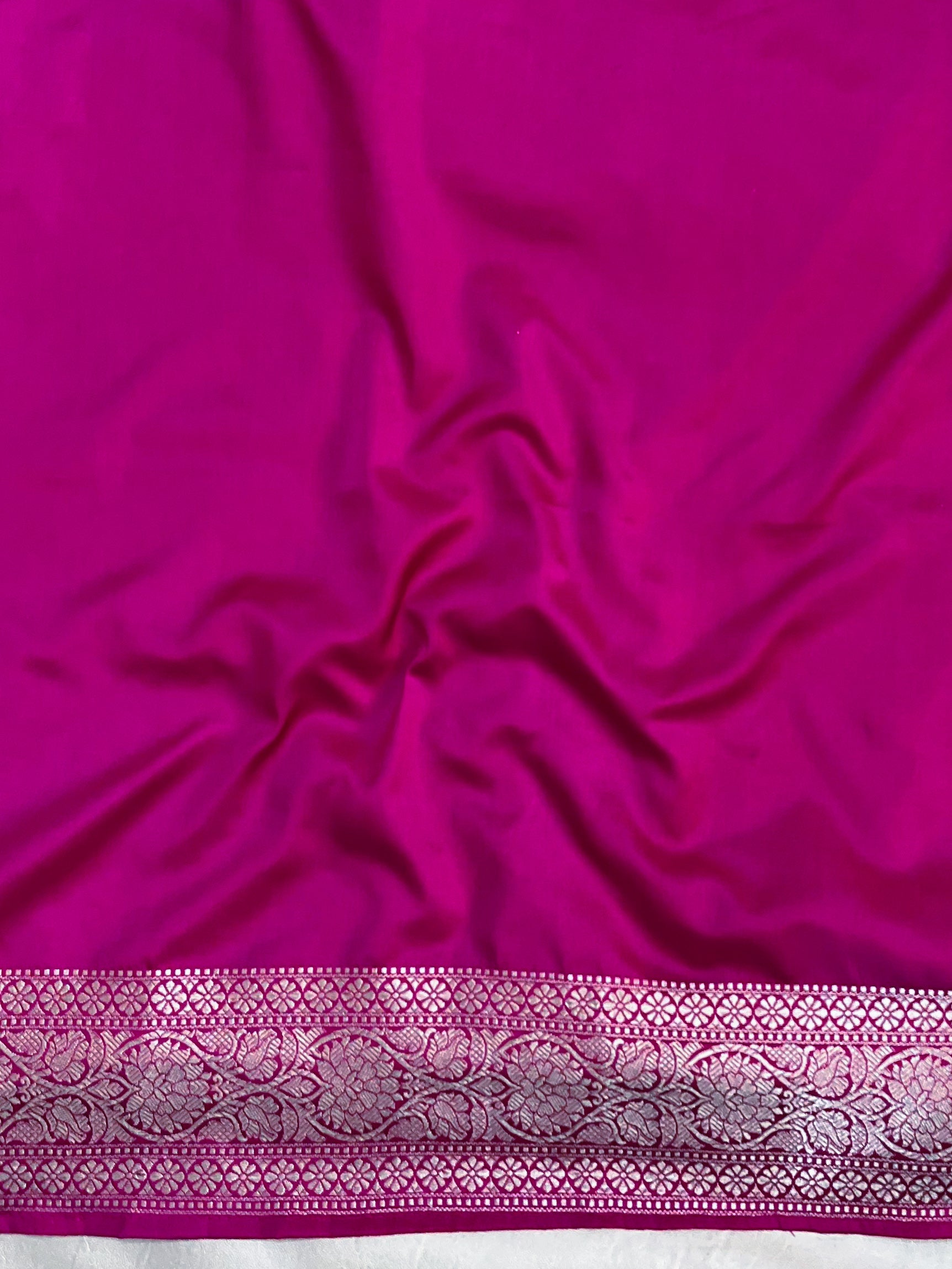 Banarasee Handwoven Mashru Silk Saree With Zari Buti Design Border & Lace-Pink