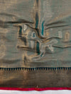 Banarasee Dual Shaded Linen Tissue Saree With Zari Border-Leaf Green