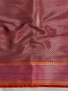 Banarasee Organza Mix Saree With Zari Buta Design & Contrast Border-Pink