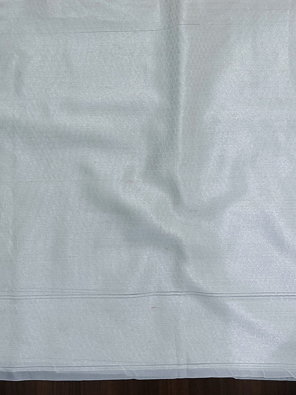 Banarasee Organza Mix Saree With Resham Jaal Design-White