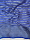 Banarasee Organza Mix Saree With Silver Zari Buti Design & Border-Royal Blue