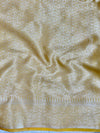 Banarasee Organza Mix Saree With Silver Zari Buti Design & Border-Mustard Yellow
