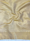 Banarasee Handwoven Semi Silk Saree With Zari Buta Design & Lace-Cream