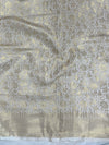 Banarasee Handwoven Tissue Saree With Zari Weaving Design & Lace-Gold