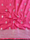 Banarasee Handloom Semi Silk Saree With Zari Buta Work & Contrast Border-Blush Pink(Dual Tone)