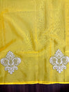 Banarasee Organza Mix Saree With Embroidered Buta & Applique Work Pallu-Yellow