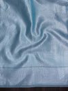 Banarasee Organza Mix Saree With Resham Jaal Design-Sky Blue