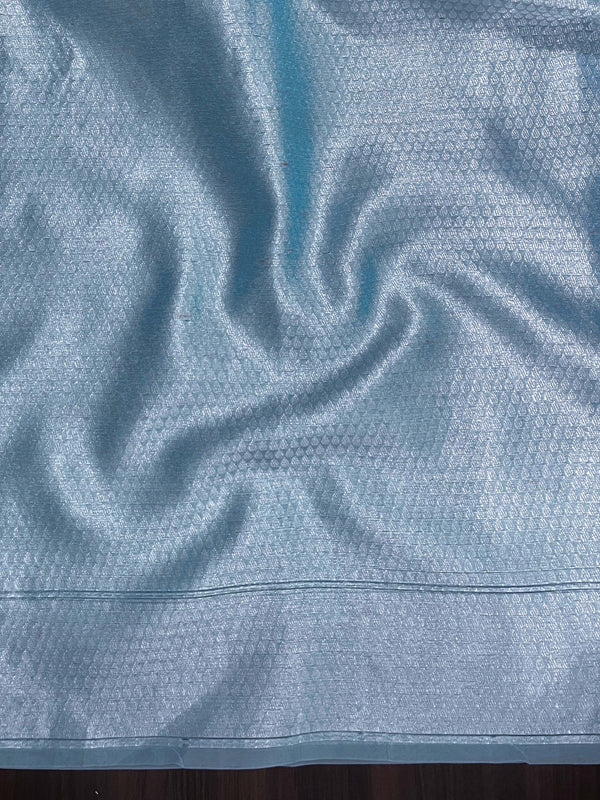 Banarasee Organza Mix Saree With Resham Jaal Design-Sky Blue