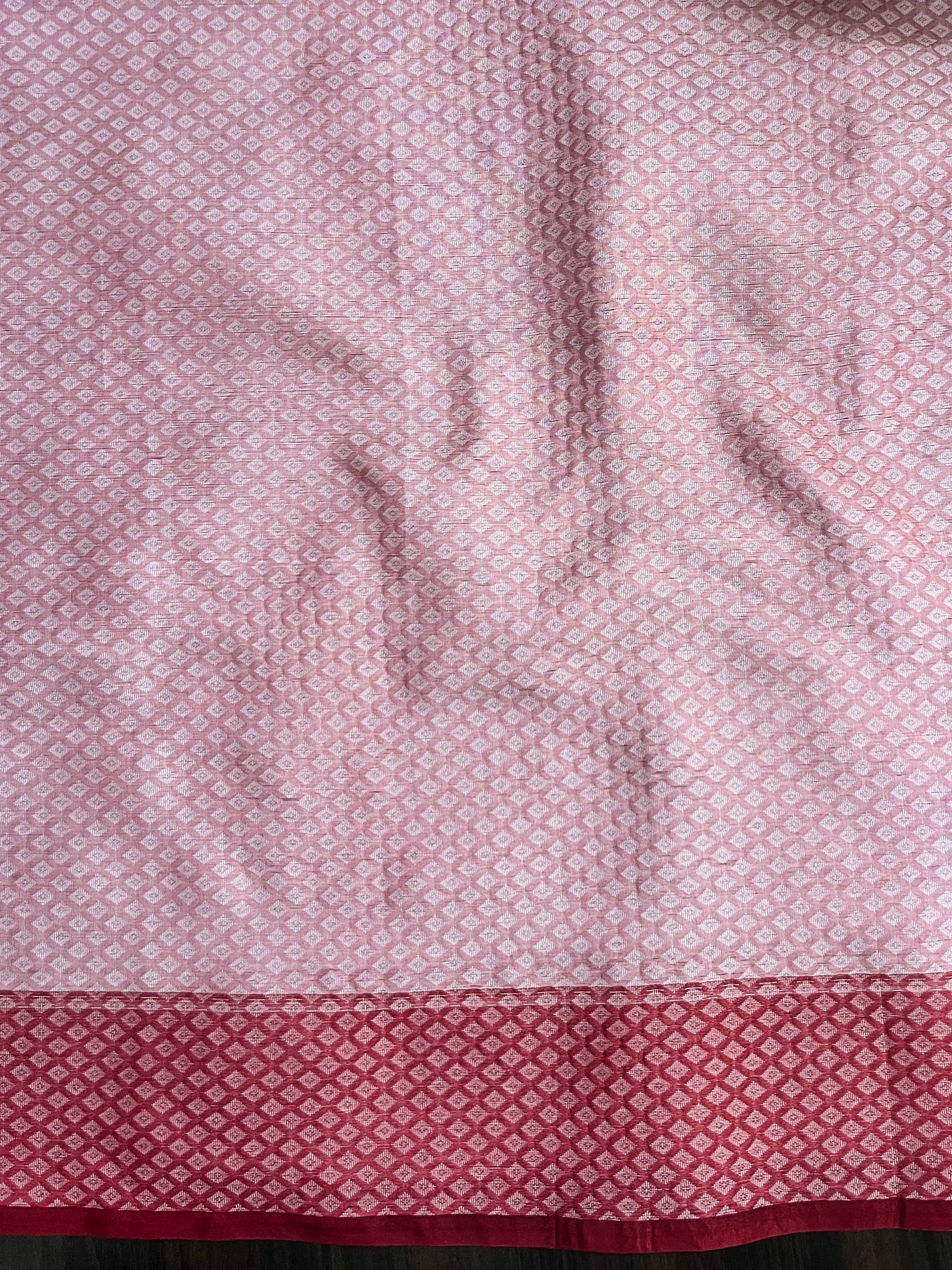 Banarasee Organza Mix Saree With Resham Work & Contrast Border-Cream & Maroon