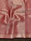 Banarasee Cotton Silk Plain Saree With Floral Zari Border-Maroon