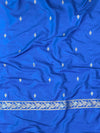 Banarasee Handloom Semi Silk Saree With Sona Rupa Zari Work & Border-Cobalt Blue