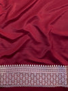 Banarasee Handloom Mashru Silk Saree With Buti Design Zari Border & Lace-Maroon