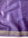 Banarasee Handloom Tissue Saree With Zari Buti Design Zari Border & Lace-Light Purple