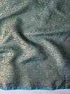 Banarasee Handloom Dual Tone Shimmer Tissue Saree With Buti Design Zari Border & Lace-Pastel Green
