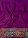 Banarasee Pure Chiffon Saree With Resham Buta Work & Border-Violet
