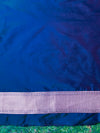 Banarasee Handloom Semi Katan Saree With Zari Buta Work & Border-Blue