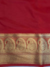 Banarasee Organza Mix Saree With Zari Border-Red