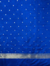 Banarasee Handloom Semi Silk Saree With Sona Rupa Zari Work & Border-Blue