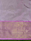 Banarasee Handloom Tissue Saree With Digital Floral Prints & Broad Border-Cream & Lavender