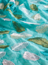 Banarasee Pure Organza Silk Saree With Resham Embroidery-Aqua Blue