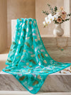 Banarasee Pure Organza Silk Saree With Resham Embroidery-Aqua Blue