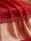 Banarasee Pure Organza Silk Saree With Zari Buti Design-Maroon