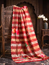 Banarasee Pure Organza Tissue Saree With Digital Printed Floral Design-Maroon