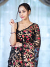 Banarasee Handloom Organza Mix Saree With Zari Woven Design-Black