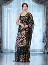 Banarasee Handloom Organza Mix Saree With Zari Woven Design-Black