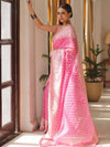 Banarasee Pure Georgette Saree With Embroidery Work-Pink