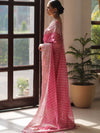 Banarasee Pure Georgette Saree With Embroidery Work-Pink