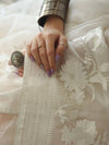 Banarasee Handwoven Organza Floral Embroidery Saree-White