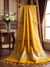 Banarasee Katan Silk Dupatta With Zari Woven Design-Mustard Yellow