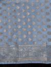 Banarasee Handloom Semi Silk Saree With Sona Rupa Zari Buta Design Floral Border & Lace-Light Blue