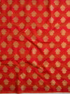Banarasee Chanderi Cotton Stripes Salwar Kameez Fabric With Dupatta-Red